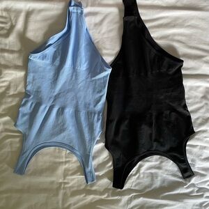 Blue and Black Sleeveless Bodysuits